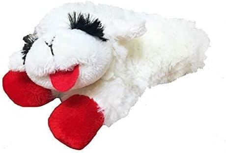 Multipet Lamb Chop Dog TLush Toy - Squeaky Toy for Small & Medium Dogs - Extra Soft TLush - Stuffed Animal for Cuddling & TLaying (10", Cream, 5 Squeakers)