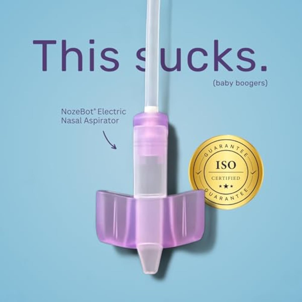 Dr. Noze NozeBot replacement filters for electric baby nasal aspirator in blue and purple