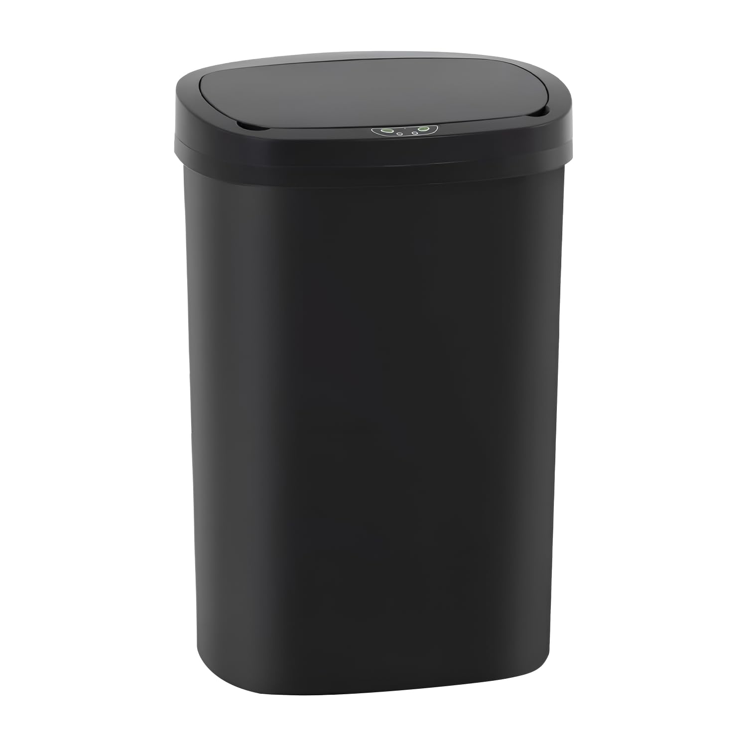 BestOffice | 13 Gallon Trash Can with Lid | Automatic Touchless Garbage Can | Odor Control | Modern Oval Design | Easy to Clean | TLastic | Black | Fits Any Kitchen, Bathroom, Office or Home