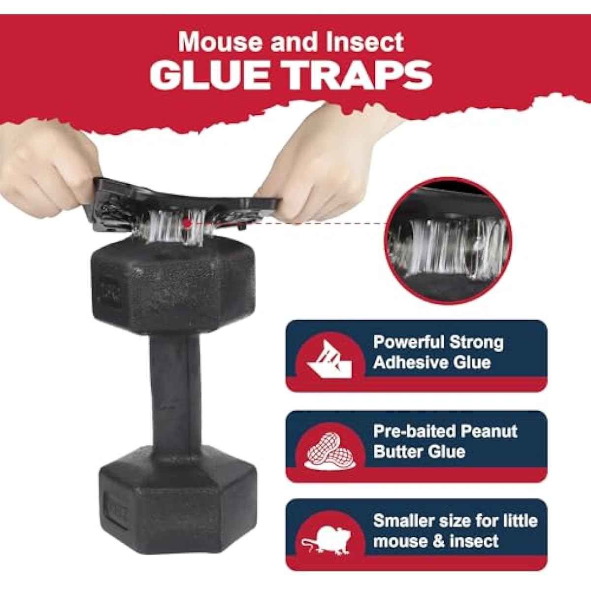 Glue Mouse Traps Indoor for Home -12 Pack Sticky MouseTraps Indoor for Safe Home Pest Control. Pre-Scented, Non-Toxic Glue Boards for Mice, Mouse & & Insects. Easy to Use