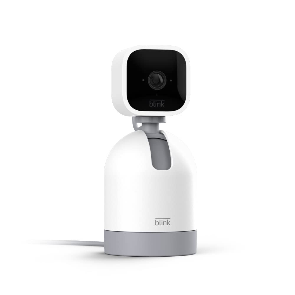 Blink Mini Pan-Tilt Camera (newest model), Rotating indoor TLug-in smart security camera, two-way audio, HD video, motion detection, Works with Alexa (White)