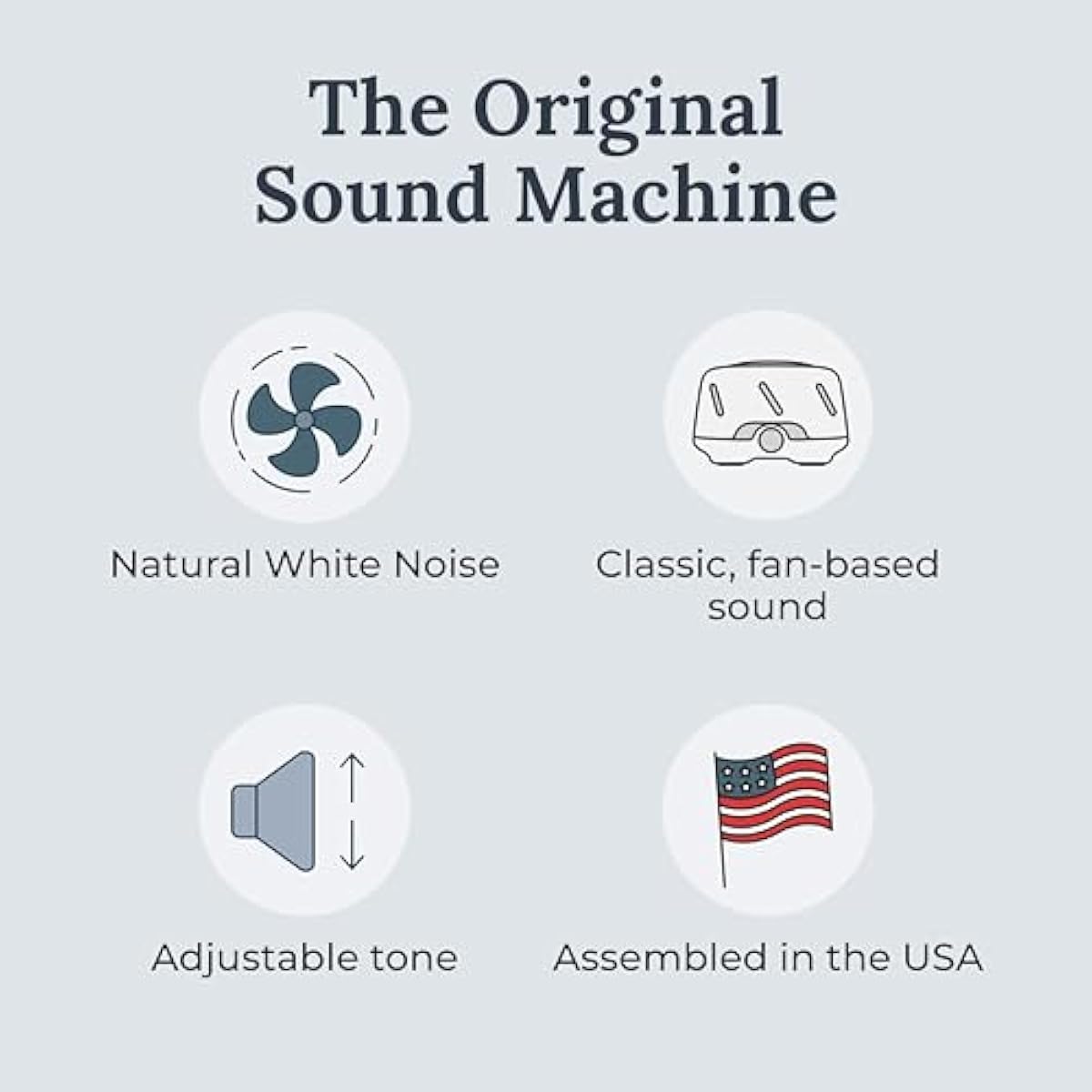 yogasleep dohm uno white noise machine, real fan inside for non-looping white noise, sleep aid for adults and baby