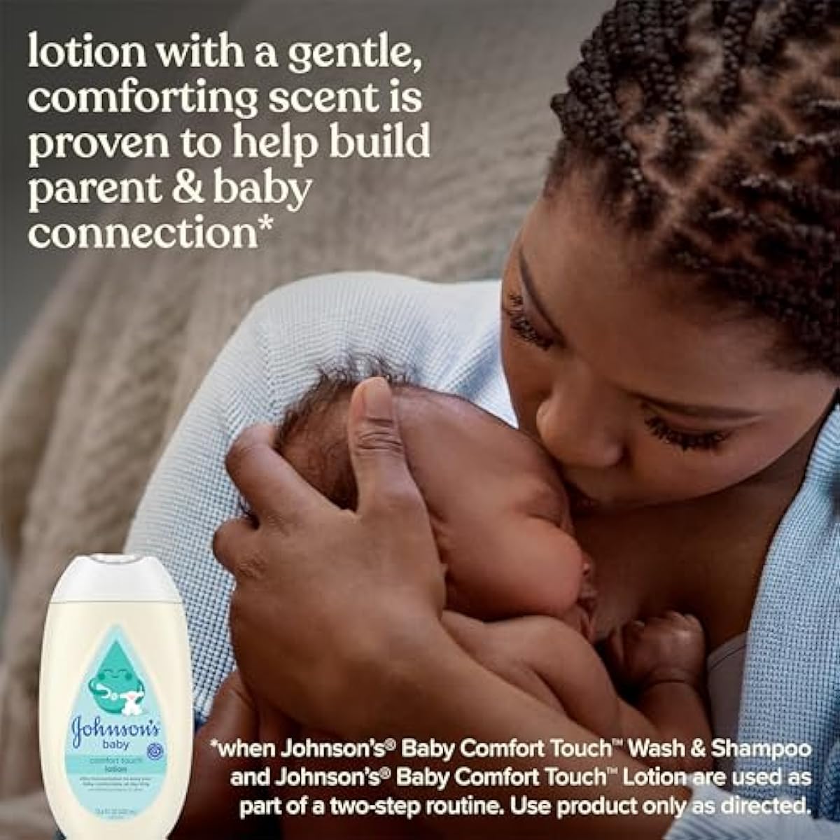 johnsons baby comfort touch newborn baby face body lotion, 13.6 fl oz, hypoallergenic, paraben-free, new baby essentials