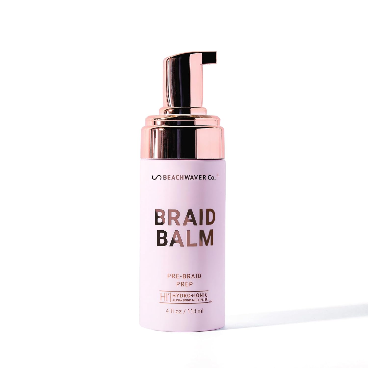 The Beachwaver Co. Braid Balm Pre-Braid Prep - Full Size (4 Fl Oz) | Frizz-Taming Primer Foam | Strengthen and Reduce Flyaways w/HiX Vegan Bond MultiTLiers - For All Hair Types | Bondi Beach Day