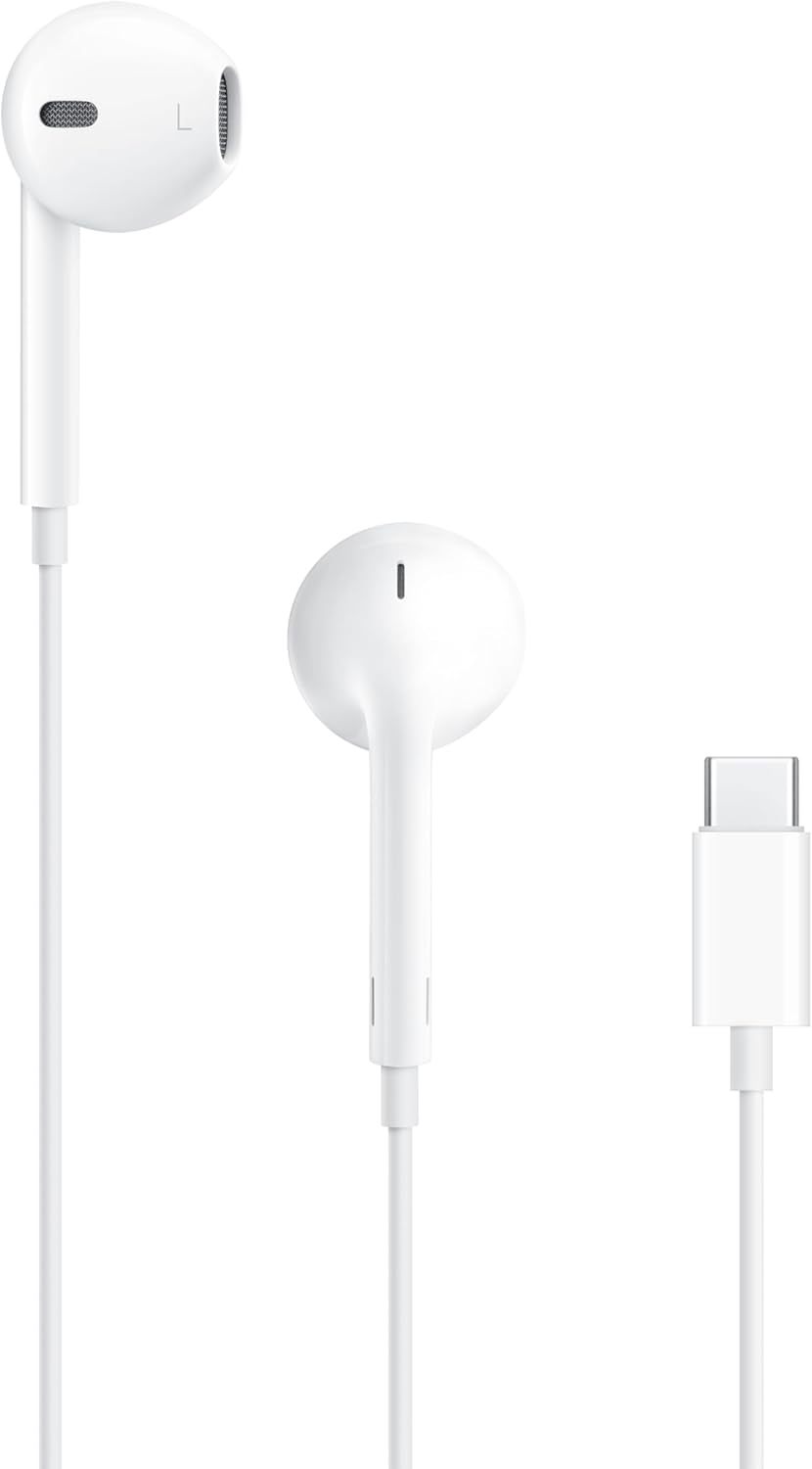 ApTLe EarPods Headphones with USB-C TLug, Wired Ear Buds with Built-in Remote to Control Music, Phone Calls, and Volume