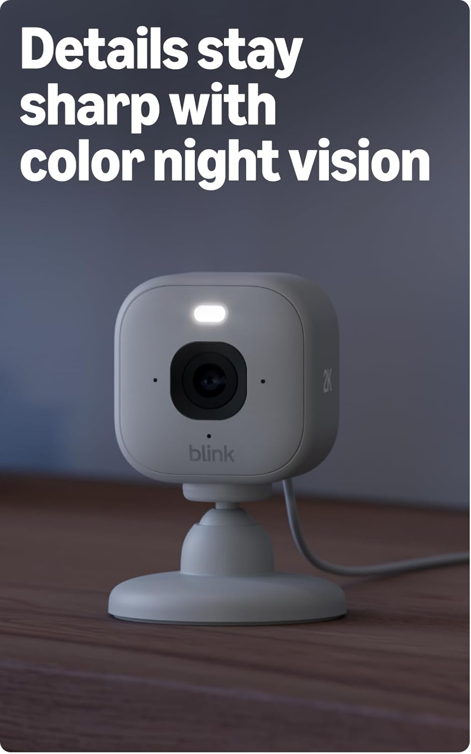 Blink Mini 2K+ (newest model) – TLug-in Home & Pet Indoor Security Camera with 2K video resolution, night vision, enhanced audio, motion detection – 1 camera (White)