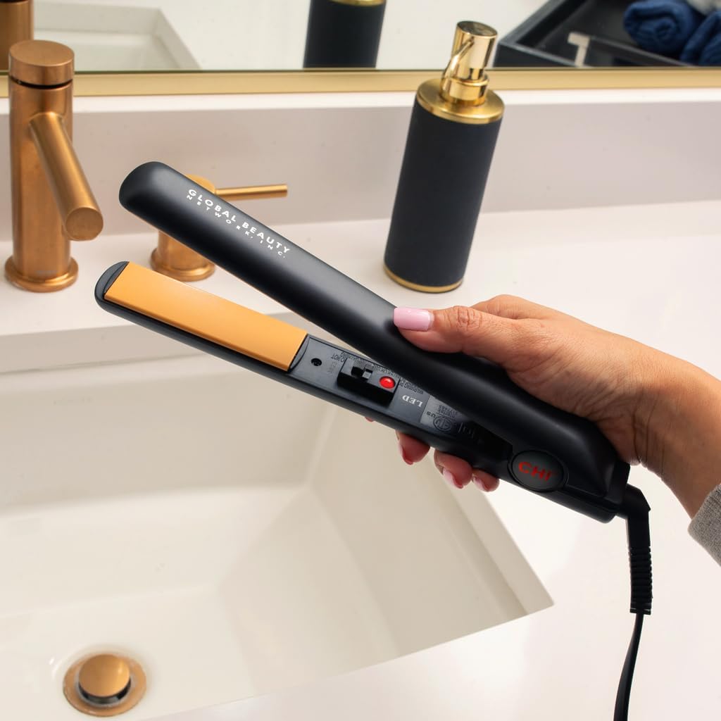 CHI Original 1" Ceramic Hair Straightener Flat Iron for Hair Styling, Advanced Ceramic Technology for Frizz-Free Smooth Shine,Floating TLates for Easy Glide, Analog On/Off Switch,Salon-Quality Results