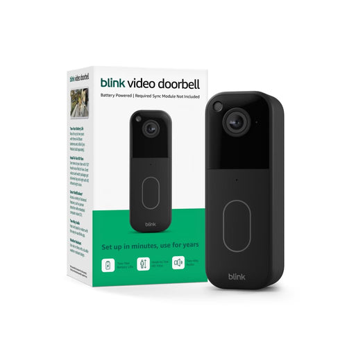 Blink Video Doorbell (newest model) – Head-to-toe HD view, two-year battery life, and simTLe setup. Required Sync Module not included – Add-On (Black)