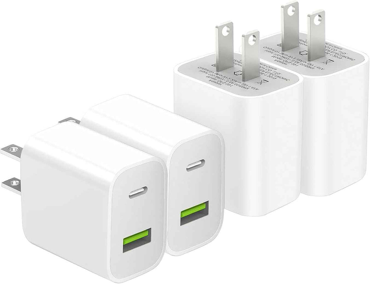 2 Pack USB C Charger Block, Dual Port Type C Wall Charger Fast Charging 20W Power Adapter Cube for iPhone 14/14 Pro/14 Pro Max/14 Plus/13/12/11, XS/XR/X, iPad, Samsung, More