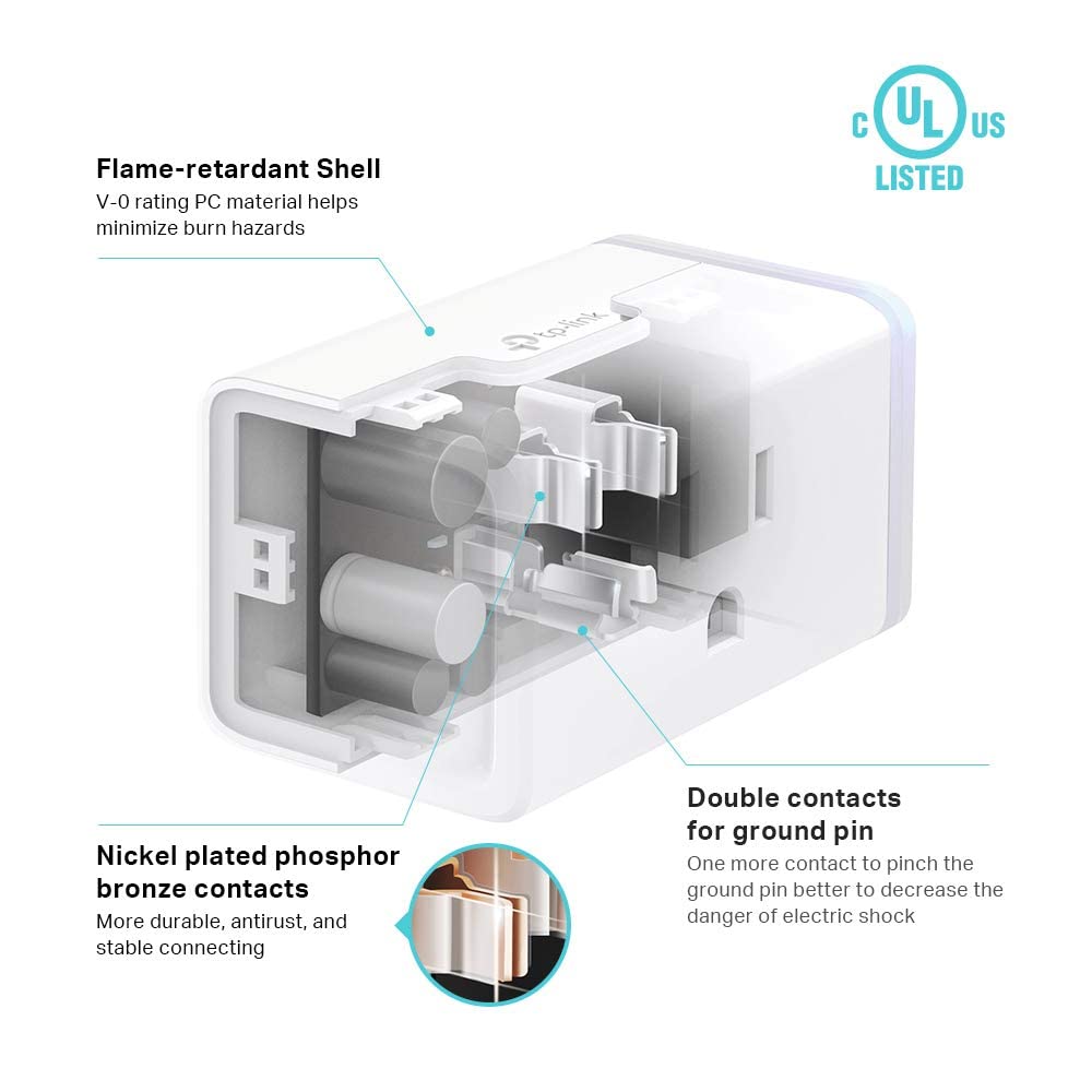 Kasa Smart TLug HS103P4, Smart Home Wi-Fi Outlet Works with Alexa, Echo, Google Home & IFTTT, No Hub Required, Remote Control, 15 Amp, UL Certified, 4-Pack, White