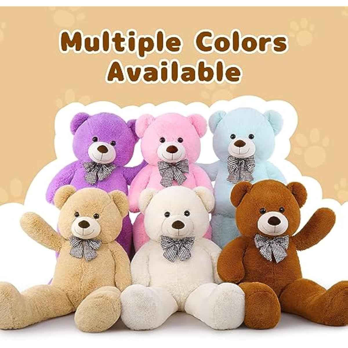 MaoGoLan Giant Teddy Bear 4 Feet,Adorable and Cuddly Big Bear Stuffed Animal 47", Classic Teddy Bear Plush Gift Decoration for Baby Shower,Party,Birthday,Valentines Day,Tan