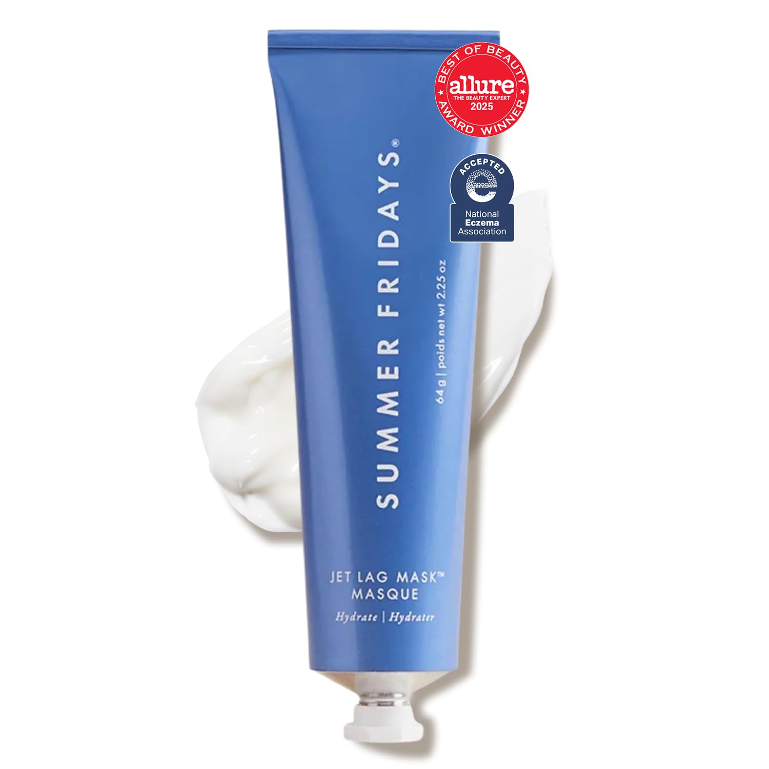 Summer Fridays Jet Lag Mask - Hydrating Face Moisturizer + Mask - Enriched with Hyaluronic Acid, Niacinamide, Glycerin + Antioxidants Helps Nourish Skin for a Renewed + Radiant ComTLexion (2.25 Oz)