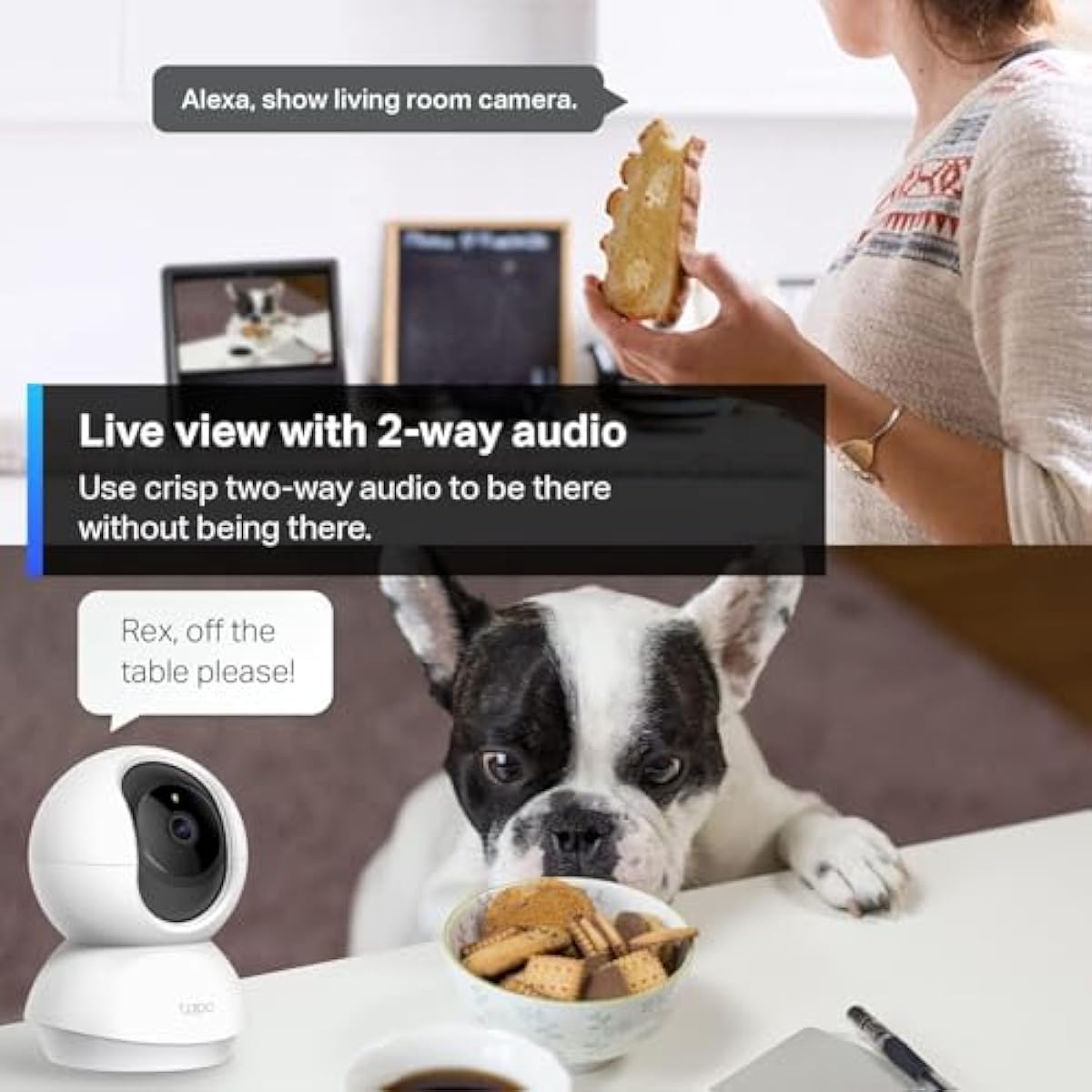TP-Link Tapo C200 1080P Pan/Tilt Baby Monitor with Motion Detection, 2-Way Audio and Night Vision