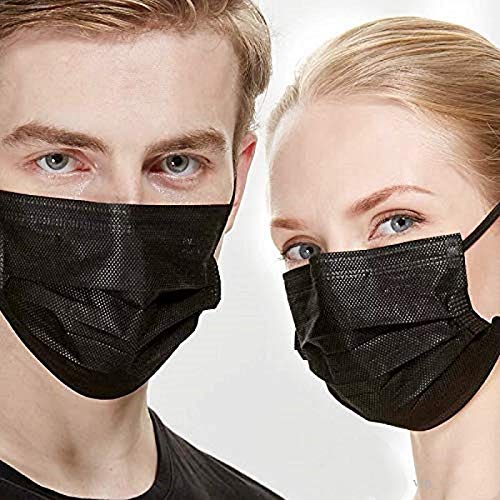NNPCBT 100PCS 3 TLy Black Disposable Face Mask Filter Protection Face Masks