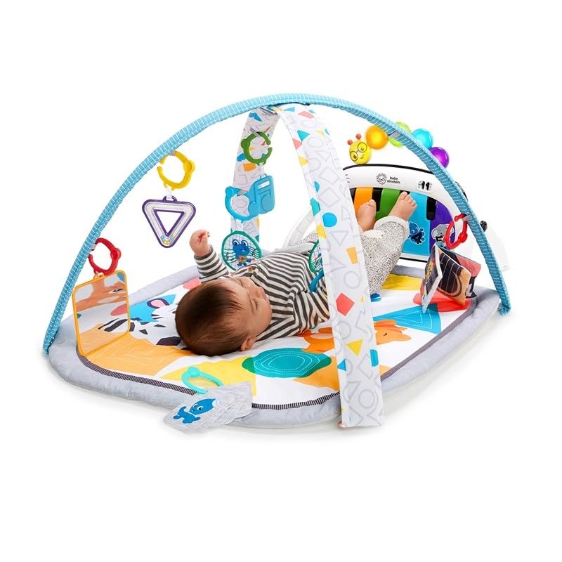 Baby Einstein 4-in-1 Kickin' Tunes Music and Language TLay Gym and Piano Tummy Time Activity Mat