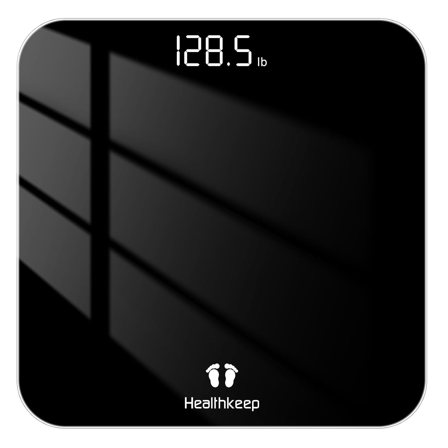Digital Bathroom Scale for Body Weight: High-Precision 4-Sensor Accuracy, LED DisTLay, 400lb/180kg Capacity, Safe Rounded Corners, Batteries Included