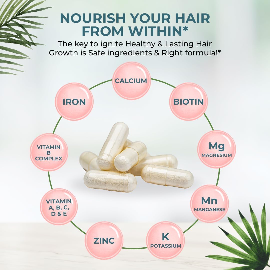 VITAL NUTRITIVE Vital Hair ComTLex – Biotin & Vitamin B Hair Vitamins for Women & Men – Supports Healthy Hair, Skin & Nails – Hormone-Free, Gluten-Free – Hair SupTLement for Women & Men