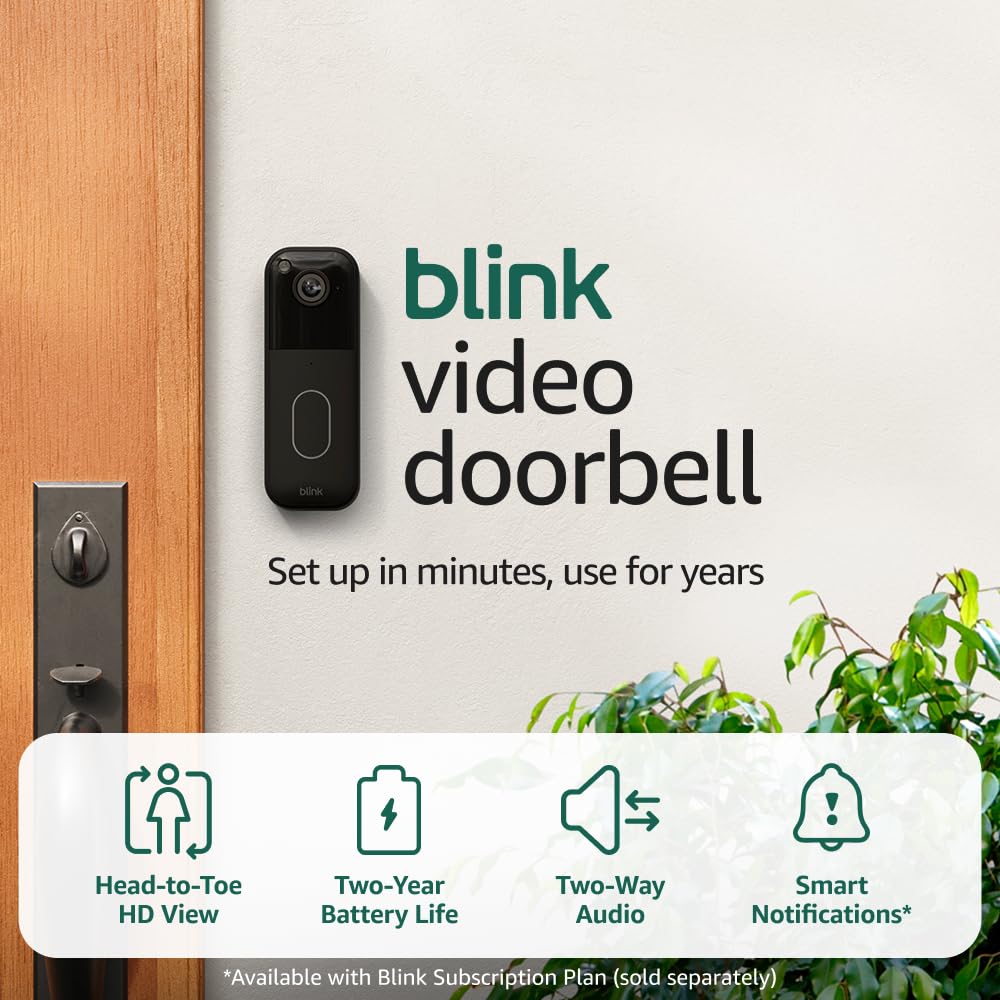 Blink Video Doorbell (newest model) – Head-to-toe HD view, two-year battery life, and simTLe setup. Sync Module Core included – System (Black)