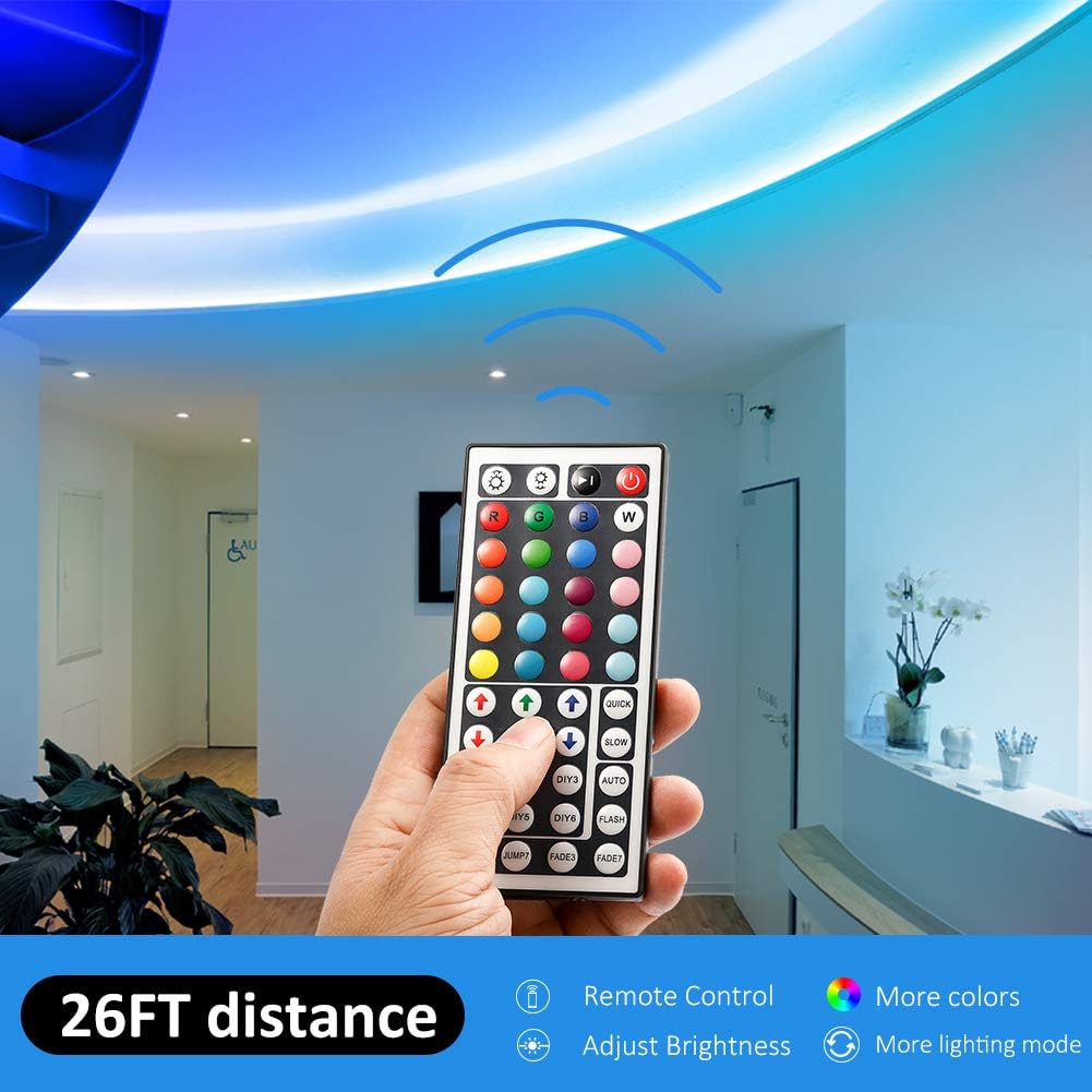 DAYBETTER Led Strip Lights 32.8ft Kit with Remote and Power SupTLy Color Changing