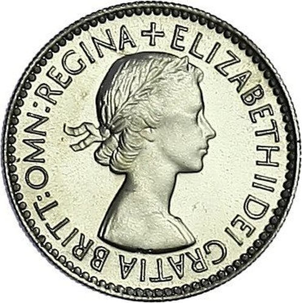 1954-1970 British Sixpence Coin Issued Under Queen Elizabeth II. "Six Pence In Her Shoe" Wedding Tradition Coin. Sixpence Graded By Seller Circulated/Worn Condition