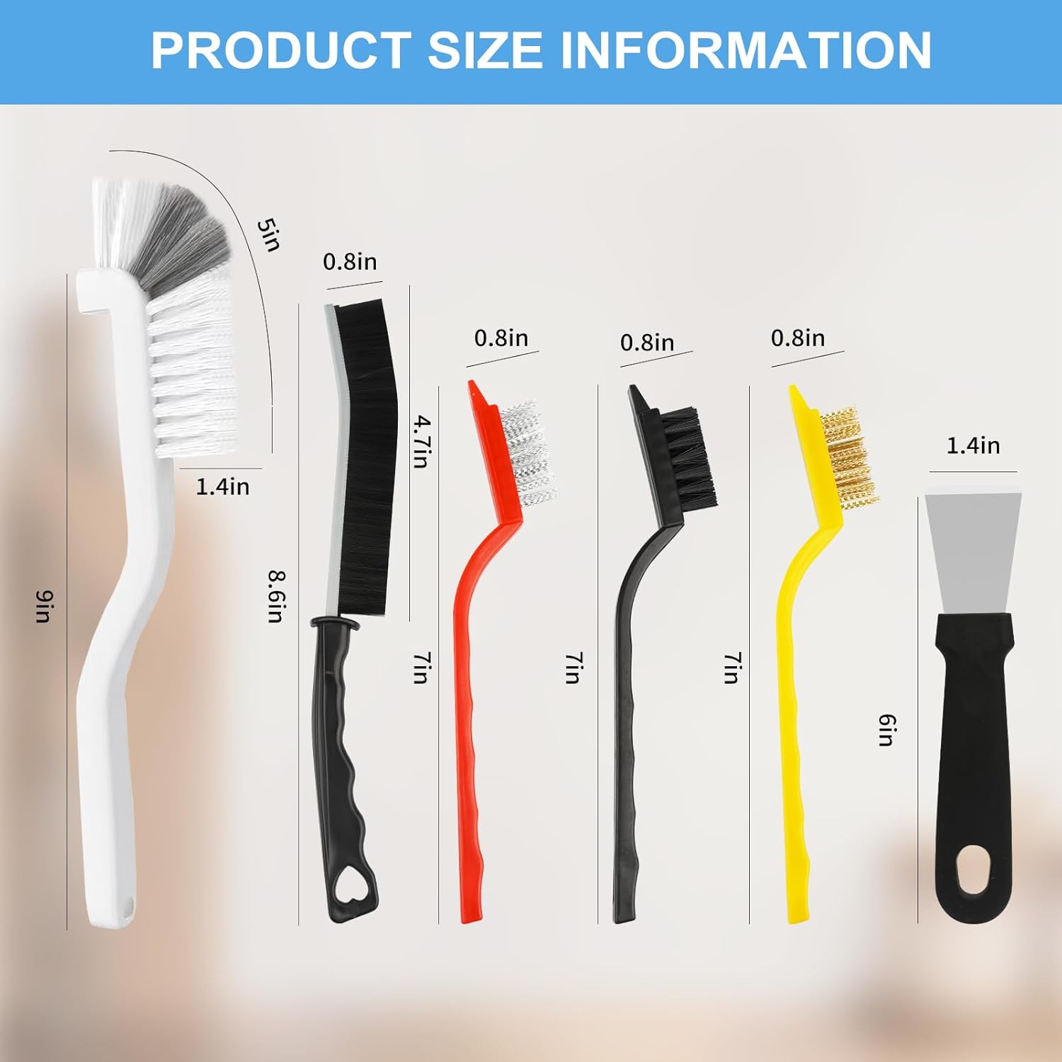 11Pcs Crevice Cleaning Brush Set, Hard Bristle Cleaning SupTLies for Kitchen, Bathroom, Corner, Grout, Sink, Cup, Teapot, Bottle, Blender