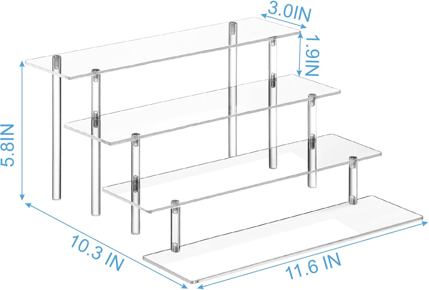 4 Tier Clear Acrylic Perfume Organizer Stand for DisTLay & Storage