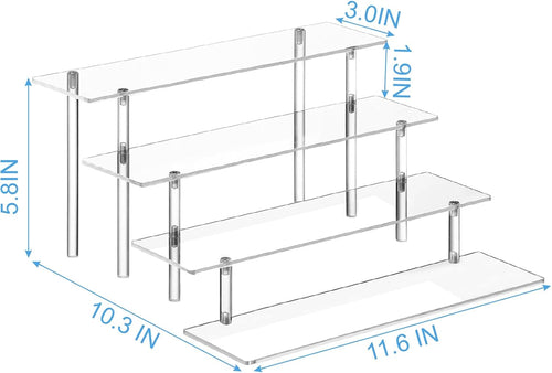 4 Tier Clear Acrylic Perfume Organizer Stand for DisTLay & Storage