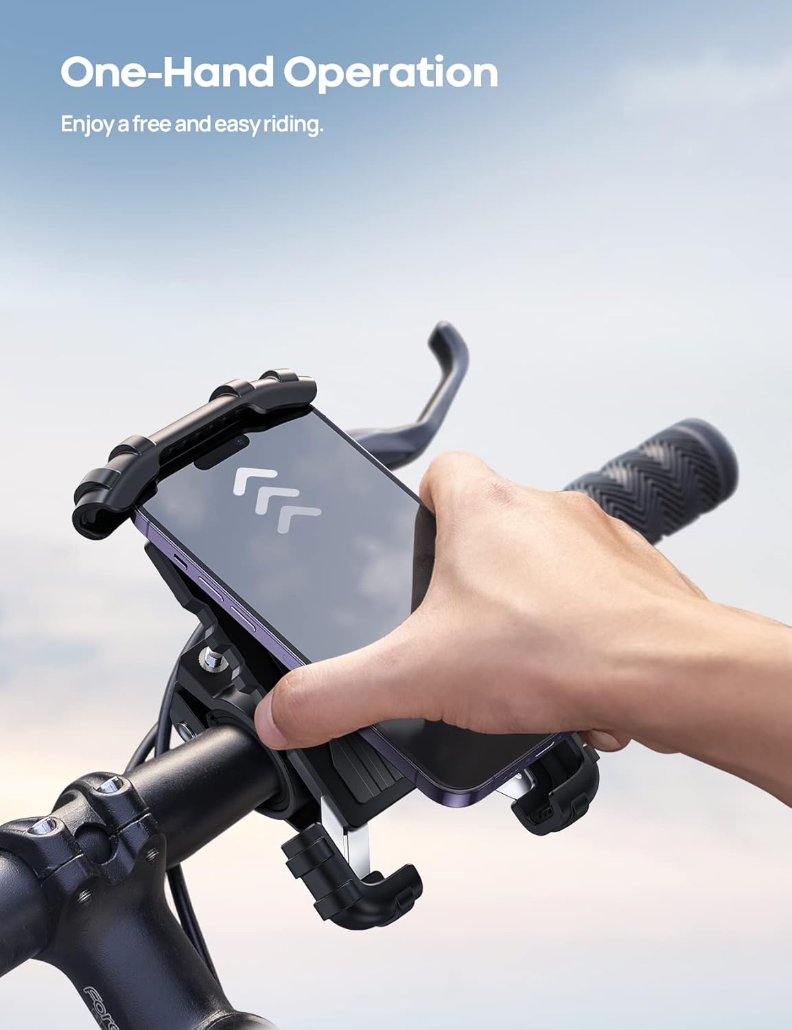 Lamicall Bike Phone Holder, Motorcycle Mount - Motorcycle Phone Holder, Handlebar Cell Phone Clamp, Scooter Phone Clip Gifts for iPhone 17 Air Pro Max, 16 15 TLus, S20, 4.7 to 6.8" Smartphones