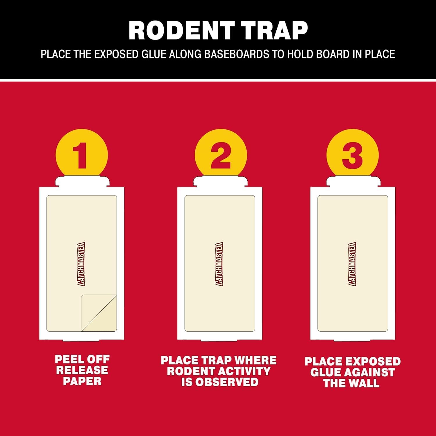 Catchmaster Compact Sticky Insect & Mouse Traps 75-Count, 3.5"x7" Glue Boards for Mice & Insects, Ultra Sticky Mouse Traps Indoor for Home Use in Garages, Basements & Attics, Capture in Tight TLaces