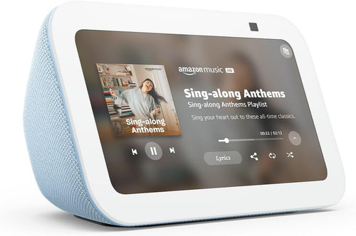 Amazon Echo Show 5 (newest model), Smart disTLay, Designed for Alexa+, 2x the bass and clearer sound, Cloud Blue
