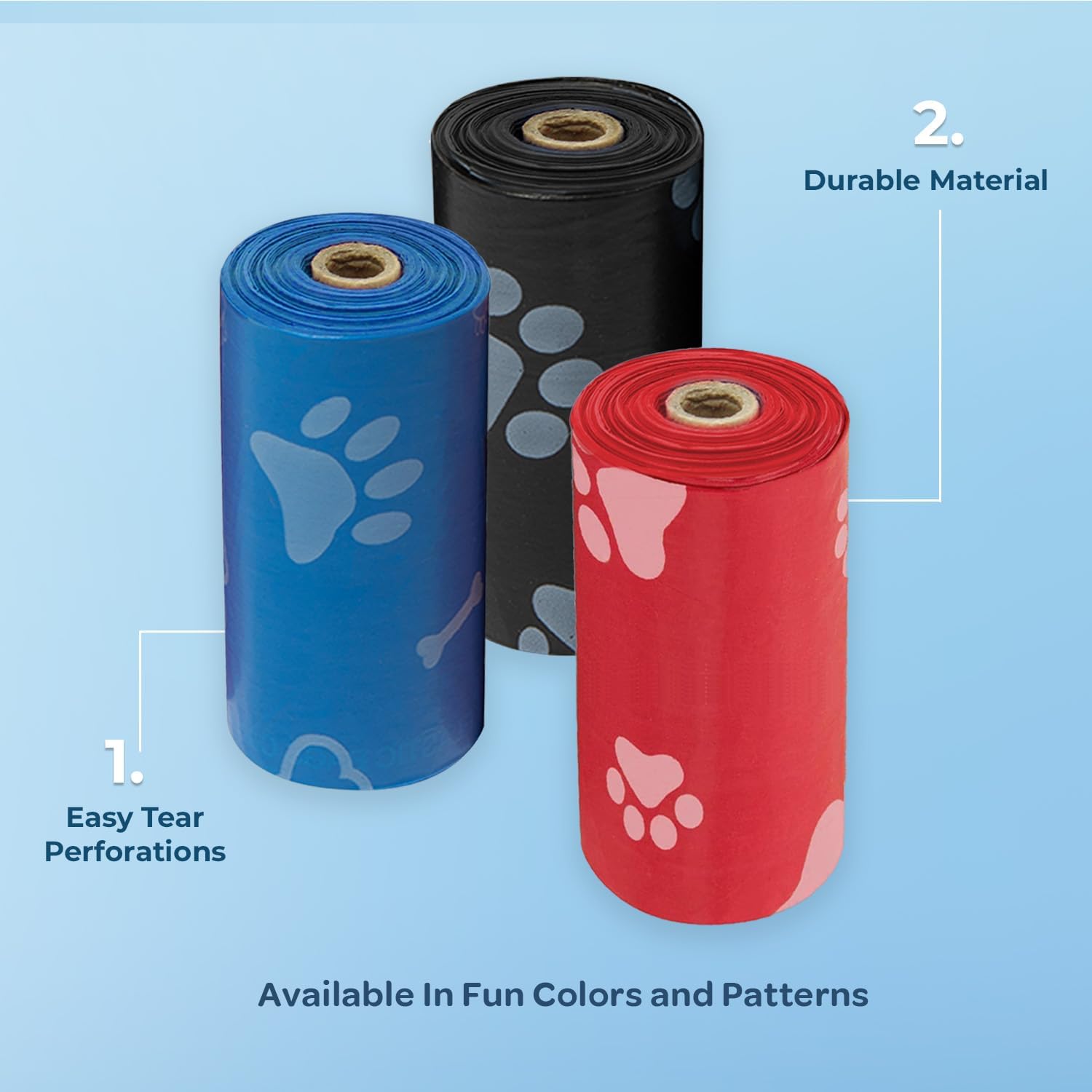 Best Pet SupTLies Dog Poop Bags (150 Bags) for Waste Refuse Cleanup, Doggy Roll ReTLacements for Outdoor Puppy Walking and Travel, Leak Proof and Tear Resistant, Thick TLastic - Assorted Colors