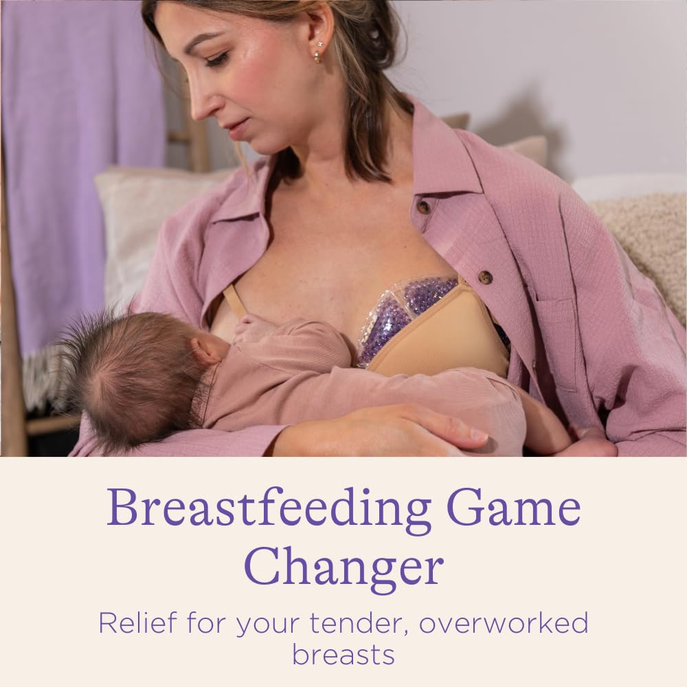 Lansinoh Breast Therapy Packs, Hot and Cold Breast-Pads with 2 Soft Covers, Postpartum Essentials for NipTLe Pain Relief, Mastitis, Engorgement, Support for Breastfeeding and Pump Aid, 2 Pack