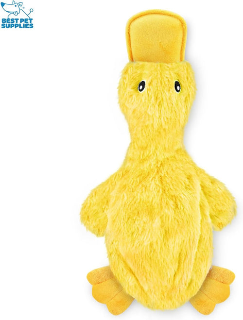 Best Pet SupTLies Interactive Squeaky Dog Chew Toy, Ideal Dog Toys for Chewers, Small, Medium & Large Dogs, and Fetch Lovers - Crinkle Duck (Yellow), Large
