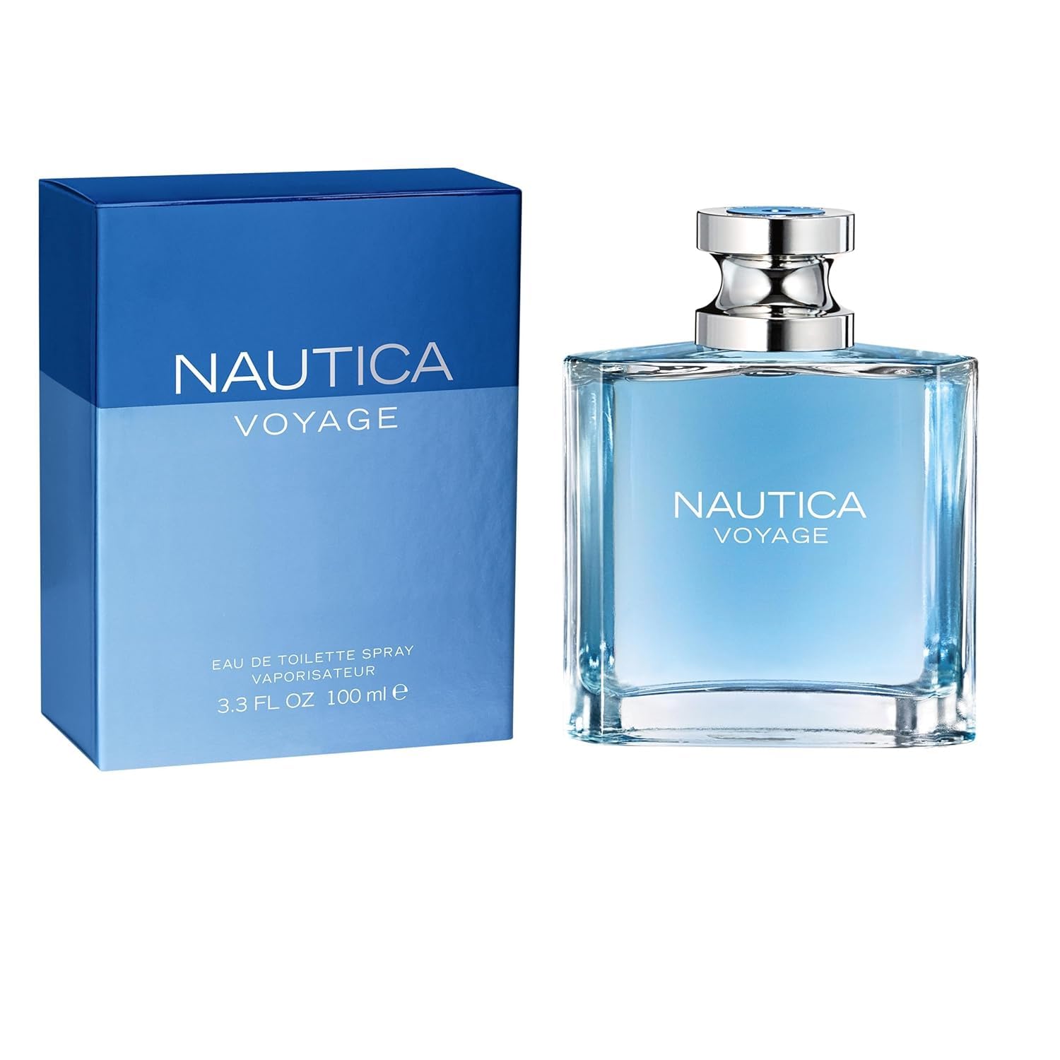 Nautica Voyage Eau De Toilette, Cologne and Fragrance For Men, Fresh, Romantic, Fruity Scent Woody, Aquatic Notes of ApTLe, Water Lotus, Cedarwood, and Musk Ideal Day Wear, Long Lasting 3.3Fl oz