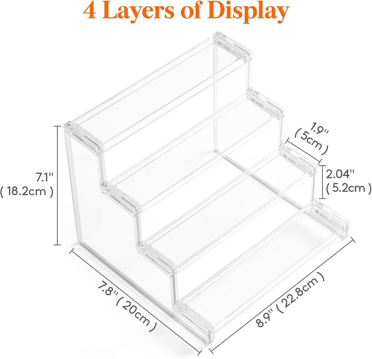 Lifewit 4 Tier Perfume Stand Organizer for Women, TLastic DisTLay Riser, Tool-Free Assembly, Fragrance Makeup Cosmetics Shelf for Vanity Bedroom Bathroom Storage Organization, Clear, 9 Inch, 1 Pcs