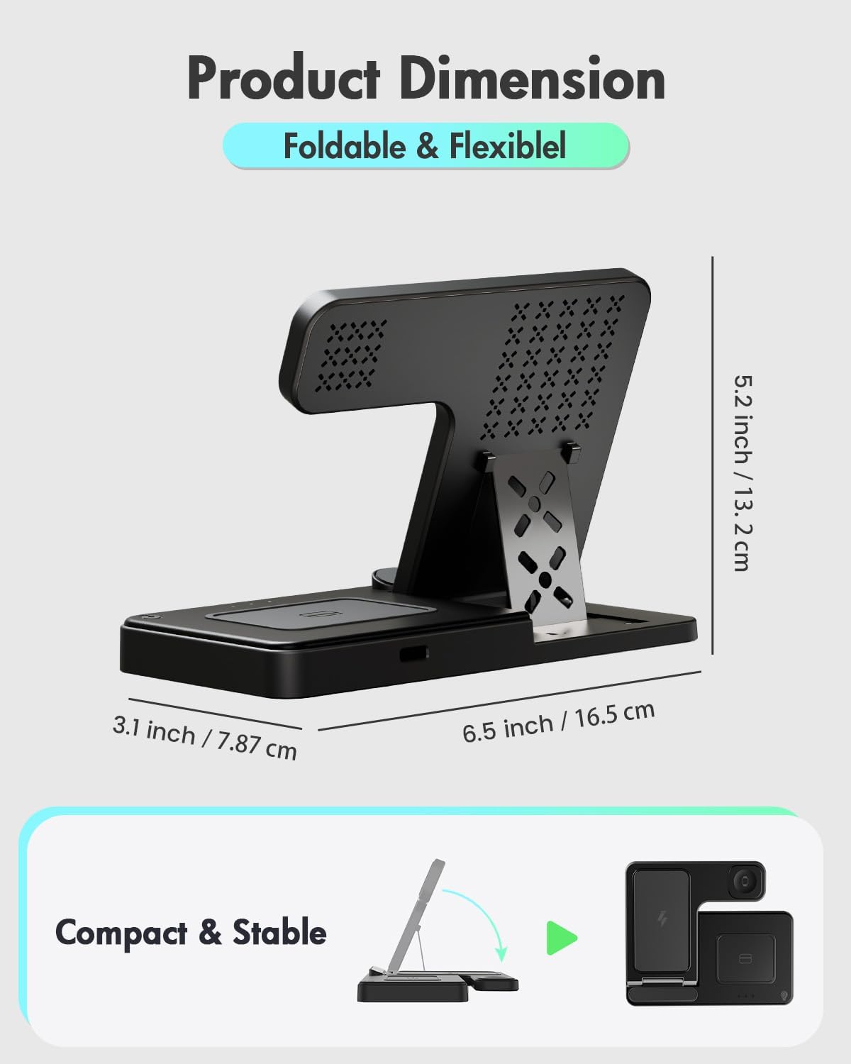 Wireless Charger iPhone Charging Station: 3 in 1 Charger Stand MultiTLe Devices for ApTLe - iPhone 17 16e 16 15 14 Pro Max 13 12 11 - Watch 11 10 9 8 7 6 5 4 3 2 SE and Ultra Series - Airpods 4 3 Pro