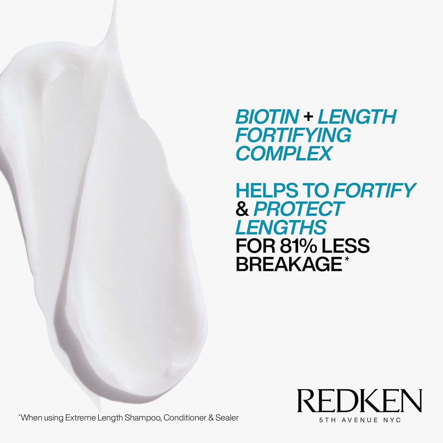 Redken Extreme Length Biotin Conditioner For Longer Hair – Promotes Healthy Hair Growth, Strengthens & Detangles Damaged Hair, Infused With Biotin & Castor Oil