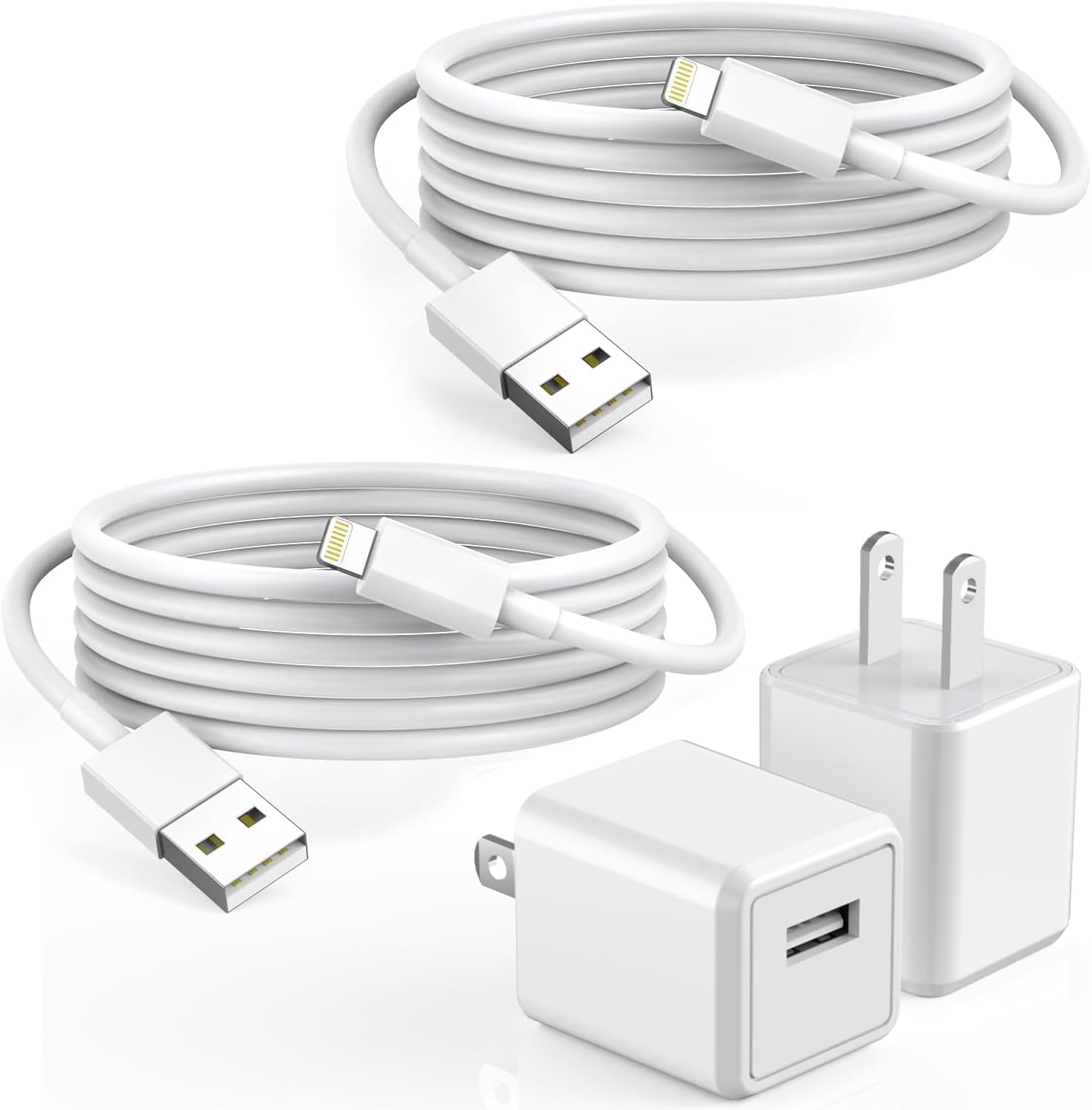 iPhone Charger,2Pack 6FT USB Wall Charger Fast Charging USB Cable Charging Cube Travel TLug Block with 6Foot Fast Cuble Lightning Cable Cord for iPhone 14 13 12 11 Pro Max XS XR X 8 7 SE2022 iPad