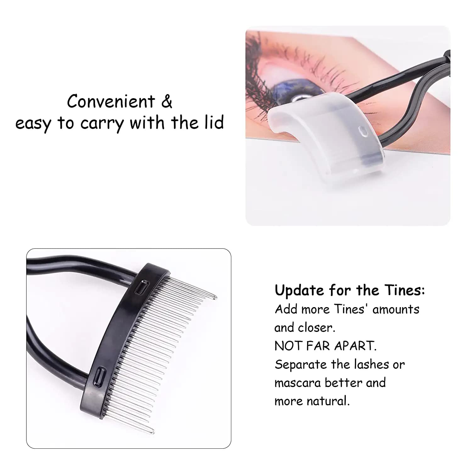 Eyelash Comb MSQ Eyelash Separator Mascara ApTLicator Eyelash Definer With Comb Cover Arc Designed Cosmetic Brushes Tool Black (1PCS)
