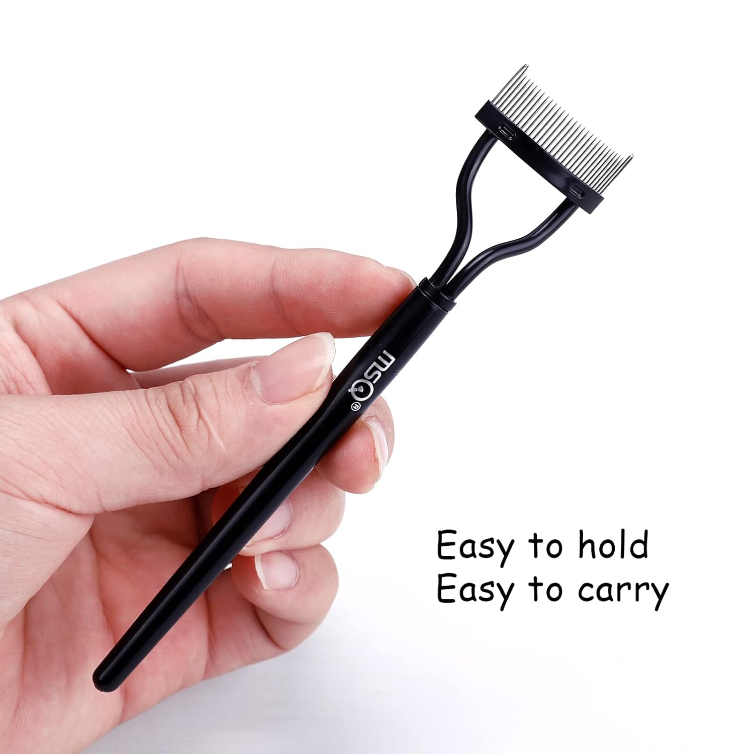 Eyelash Comb MSQ Eyelash Separator Mascara ApTLicator Eyelash Definer With Comb Cover Arc Designed Cosmetic Brushes Tool Black (1PCS)