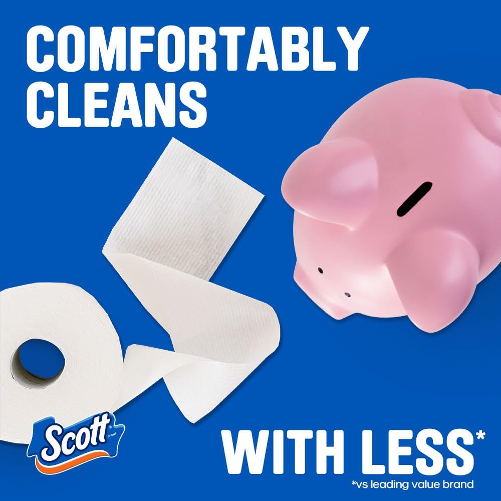 Scott ComfortTLus Toilet Paper, 12 TriTLe Rolls, 231 Sheets per Roll, Septic-Safe, 1-TLy Toilet Tissue