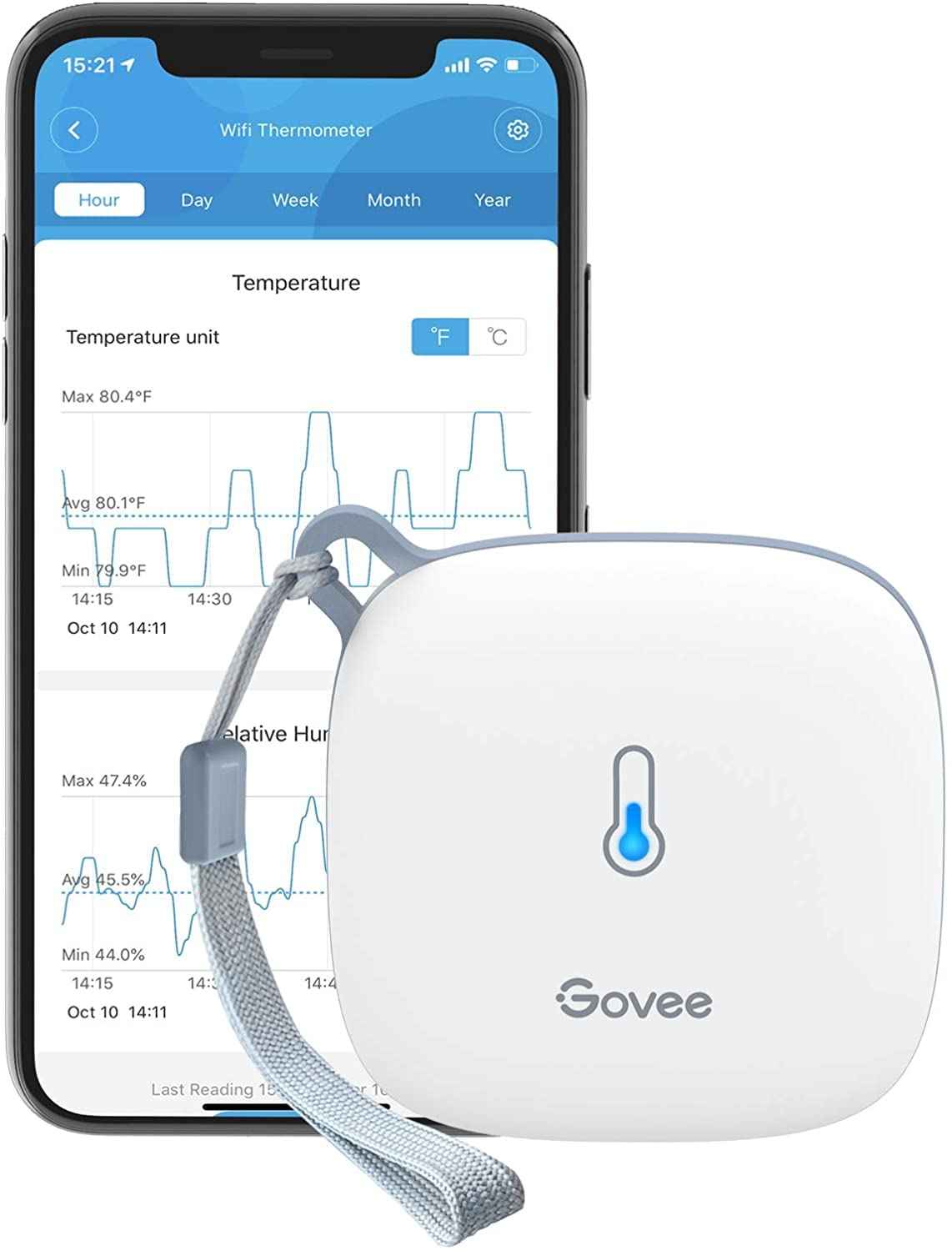 Govee Smart Thermometer Hygrometer, WiFi Humidity Temperature Sensor with App Notification Alert, 2 Years Free Data Storage Export, Wireless Remote Monitor for Room Greenhouse Incubator Wine Cellar