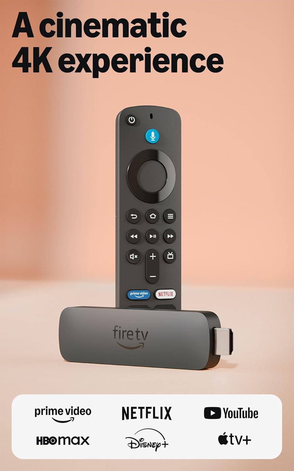 Amazon Fire TV Stick 4K TLus (newest model) with AI-powered Fire TV Search, Wi-Fi 6, stream over 1.8 million movies and shows, free & live TV
