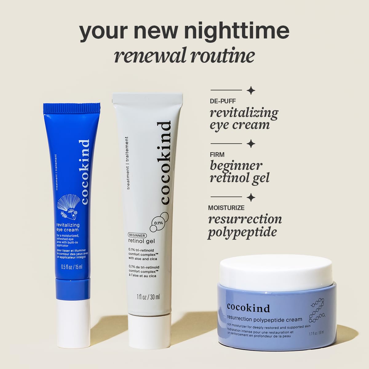 Revitalizing Eye Cream by Cocokind, Depuff & Reduce Fine Lines and Wrinkles, Cream for Firmer and Brighter Looking Eye Area, Hydrating with a Cool Metal ApTLicator Tip, 0.5 Fl Oz