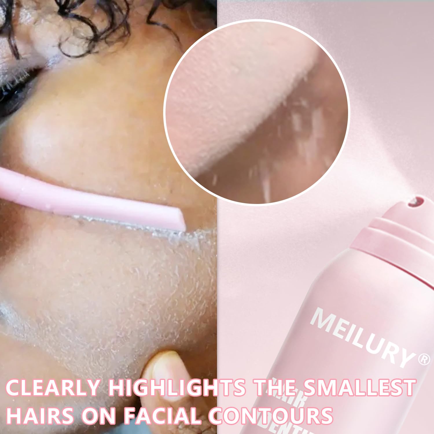 Hair Identifier Spray for Face Shaving,Moisturizing and Skin Care DermaTLaner Spray, Glow Reveal Face Spray for Face DermaTLaning, Peach Fuzz Remover for Women Face (1pc)