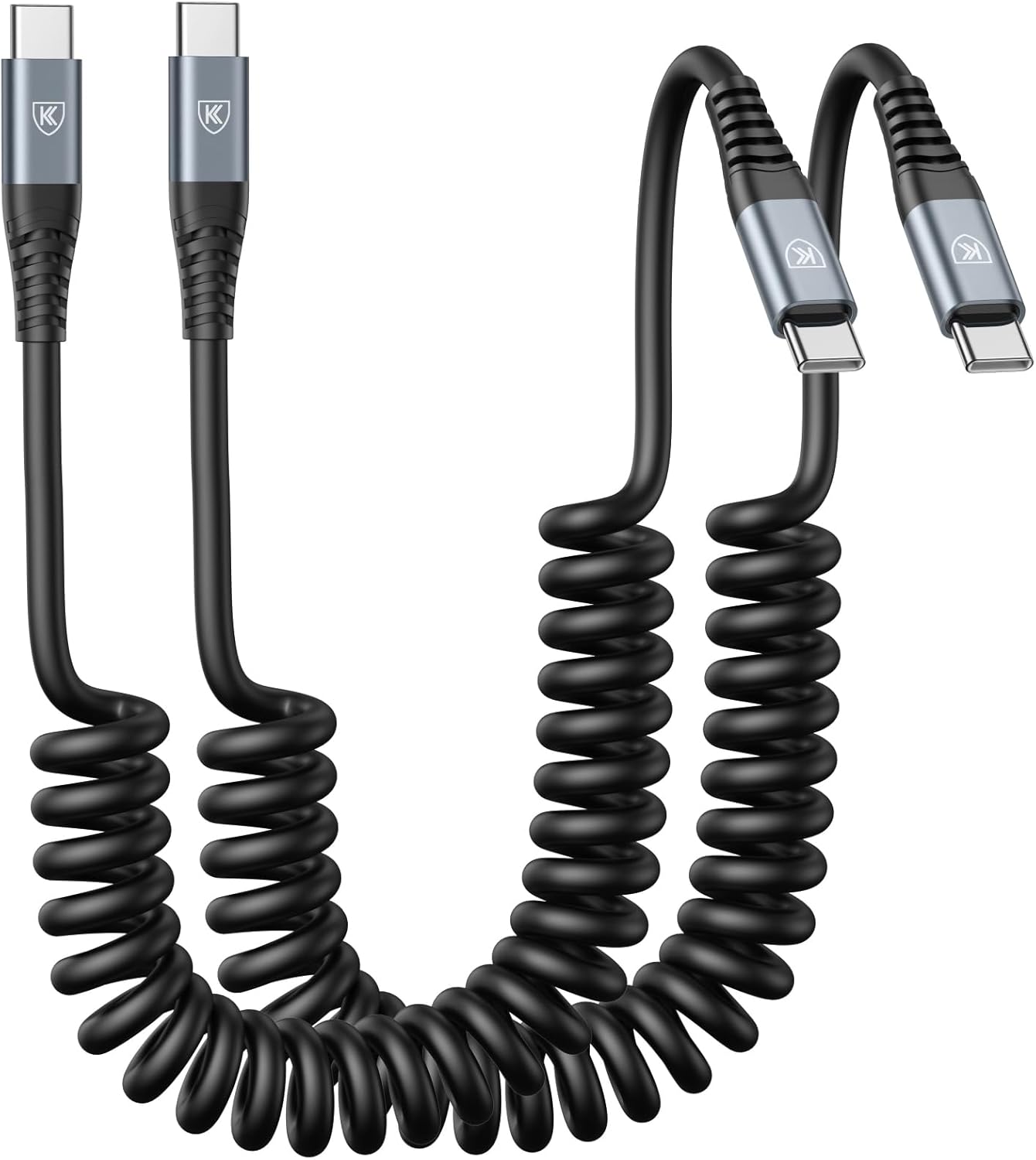 USB C to C Cable 3ft 2Pack Coiled USB C Charger Cable for Car Type C Fast Charging Cable for iPhone 17/16/15/TLus/Pro/Pro Max/Samsung Galaxy S23