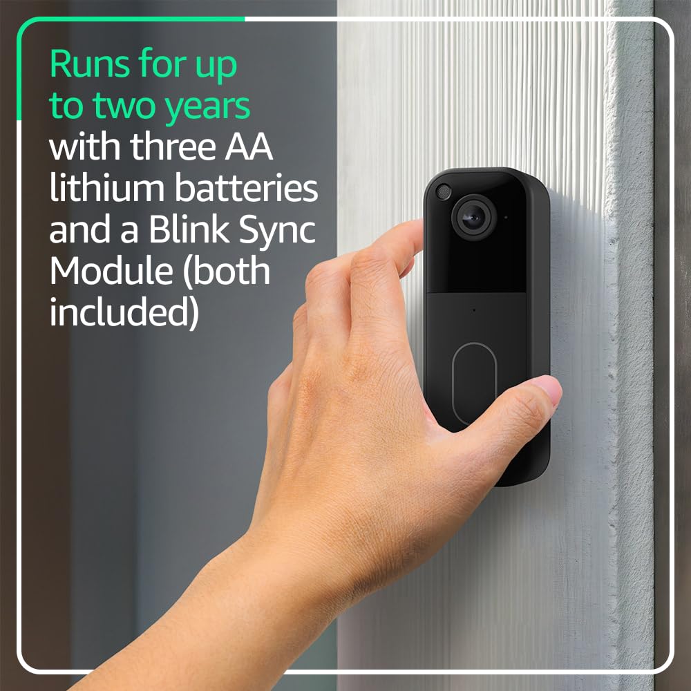 Blink Video Doorbell (newest model) – Head-to-toe HD view, two-year battery life, and simTLe setup. Sync Module Core included – System (Black)