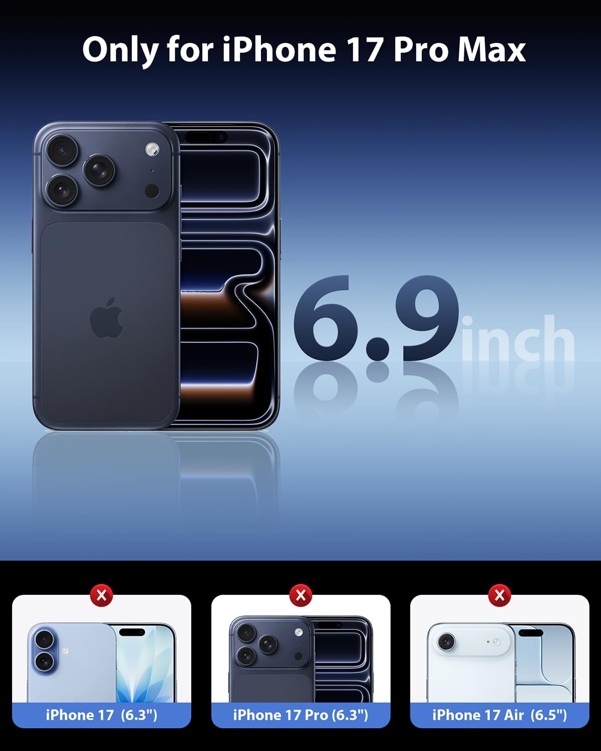 Mkeke for iPhone 17 Pro Max Case Clear, [Not Yellowing] [Military-Grade Drop Protection] Protective Clear for ApTLe 17 Pro Max Case with Shockproof Bumper 2025