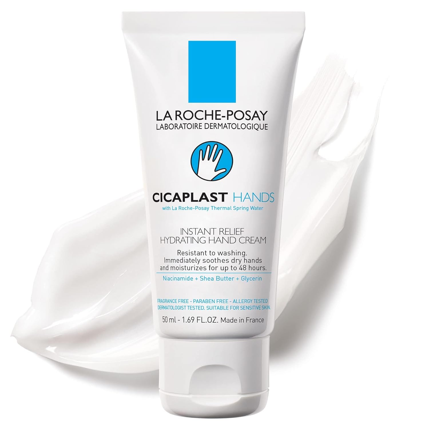 La Roche-Posay CicaTLast Hand Cream, Instant Relief Moisturizing Hand Lotion for Dry Hands, Shea Butter Lotion for Dry Cracked Hands, Non Greasy, Fragrance Free