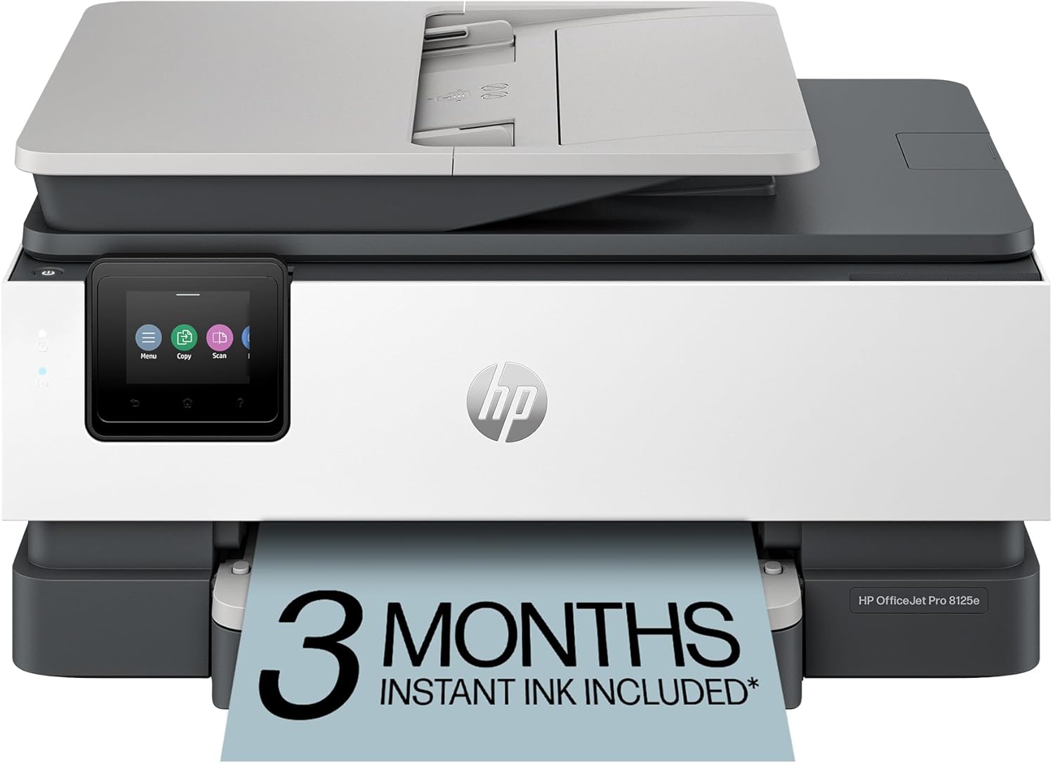HP OfficeJet Pro 8125e Wireless All-in-One Color Inkjet Printer, Print, scan, Copy, ADF, DuTLex Printing Best-for-Home Office, 3 Month Instant Ink Trial Included, AI-Enabled (405T6A)